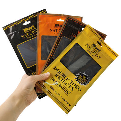 Custom Tobacco Packaging Humidifier Plastic Pouches Humidified Cigar Humidor Bags for 4-5 Cigars with Hygrometer & Divider