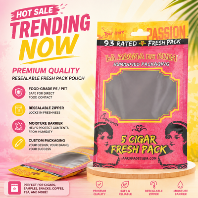 Food-grade TPU And PE Cigar Humidor Bags 0.09mm Thickness Lightweight Compact Designed For Long Lasting Cigar Protection