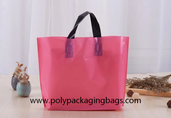 60 Micron LDPE Plastic Handle Bag For Clothing Packaging