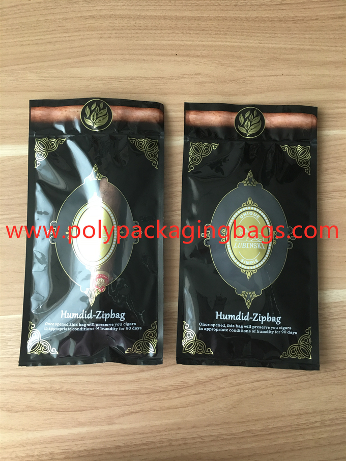 Customized Tobacco Cigarette Vape Humidor Packaging Bag With Zip Humidifier