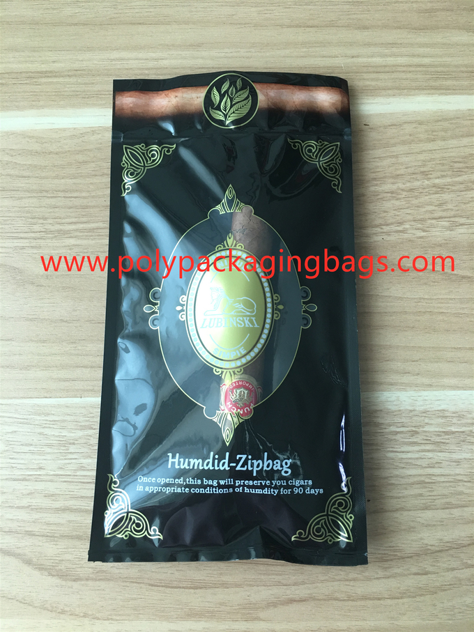 Customized Tobacco Cigarette Vape Humidor Packaging Bag With Zip Humidifier